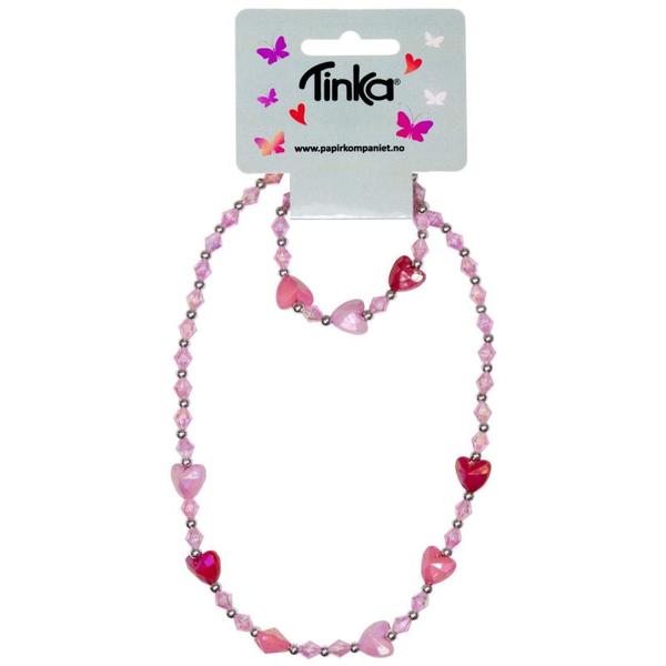 HALSKJEDE M/ARMBÅND HJERTER TINKA BEAUTY