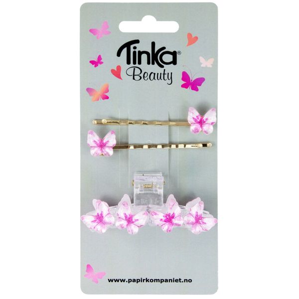 HÅRKLYPE/2 SPENNER SOMMERFUGL TINKA BEAUTY