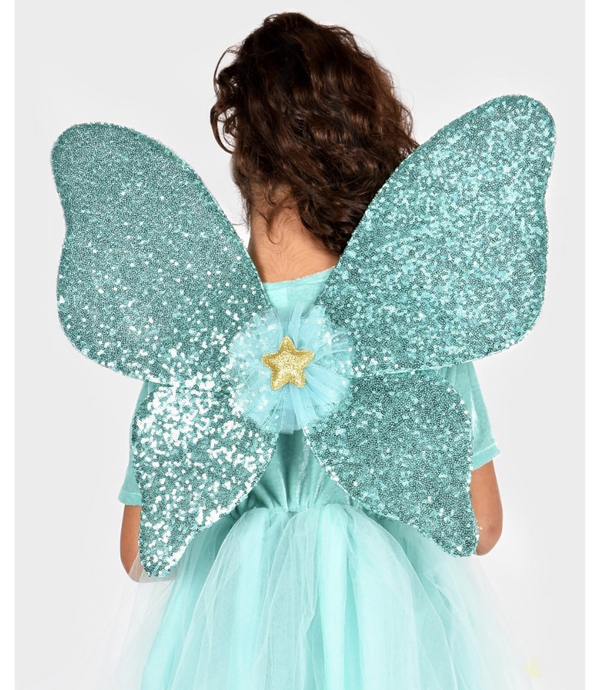 Den gode feen Vinger med paljetter turkis 50cm