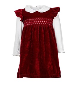 Bianca velourkjole DYP RØD - Salto