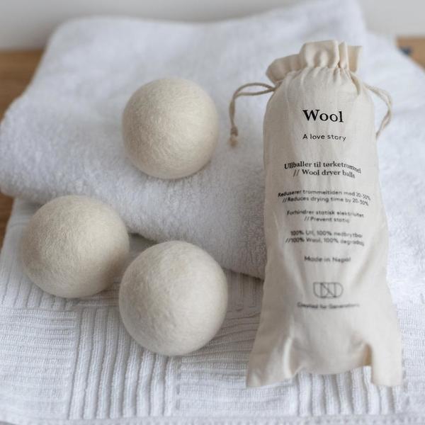 Ullballer til tørketrommelen 3pack 100% ull