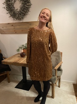 Sequins Mini Dress-PS24 Golden - by TiMo