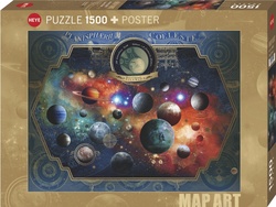 Heye puslespill 1500 Fine Map Art Space World 1500 biter - Heye
