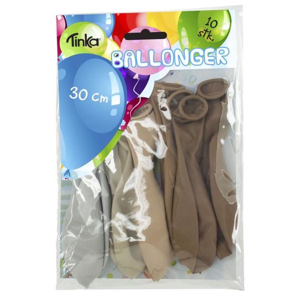 BALLONGER BEIGE/BRUN 10 STK