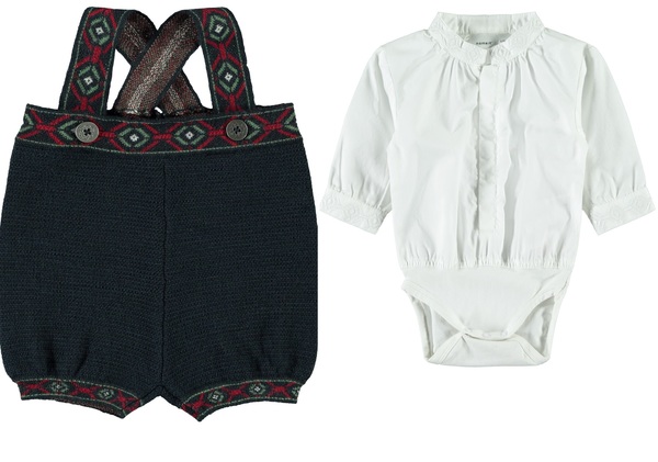 Strikket festdrakt baby