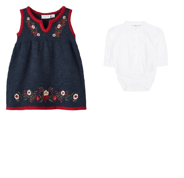 Strikket festdrakt med body