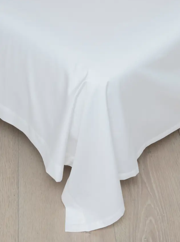 Flatt Laken Sateng Hvit 150x270cm