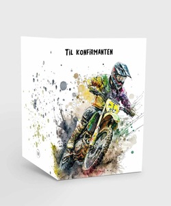 Kort m/konvolutt, Til konfirmanten - Motorcross - konfirmasjon - VRPrintogDesign Til konfirmanten - Design kort