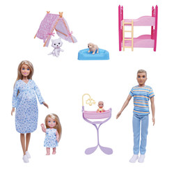 Anlily m/familie (mangler deler til teltet i pakken - derfor tilbud)