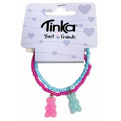 ARMBÅND 2STK BLÅ/LILLA PERLER BAMSE TINKA BEST FRIENDS 2stk, armbånd - Tinka