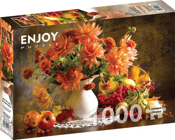 Enjoy puslespill 1000 Still Life with Orange Dahlias