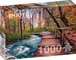 Enjoy puslespill 1000 Forest Stream in Plitvice, Croatia - levering i Mai 1000 biter - Enjoy puzzle