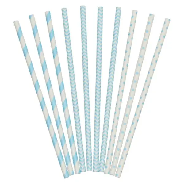 Papir sugerør 24pk - Blå mix