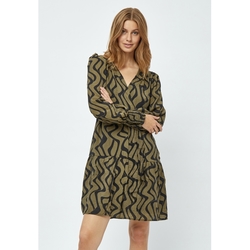 Oline Long Sleeve Dress grønn mønstret - Peppercorn