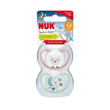 Nuk smokk Space day&night, silikon 0-6mnd