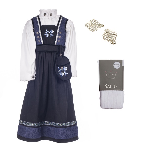 Festdrakt, strømpebukse og spenner