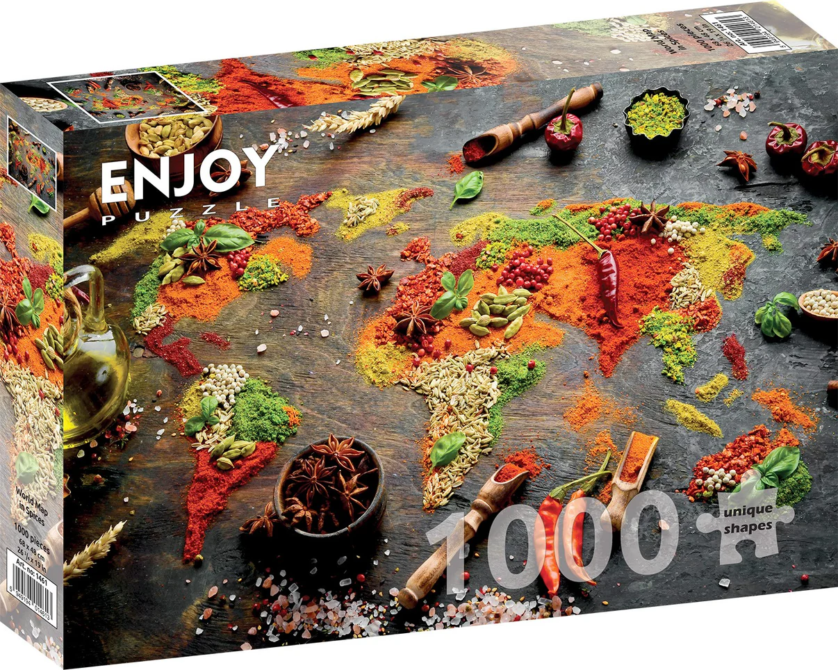 Enjoy puslespill 1000 World Map in spices