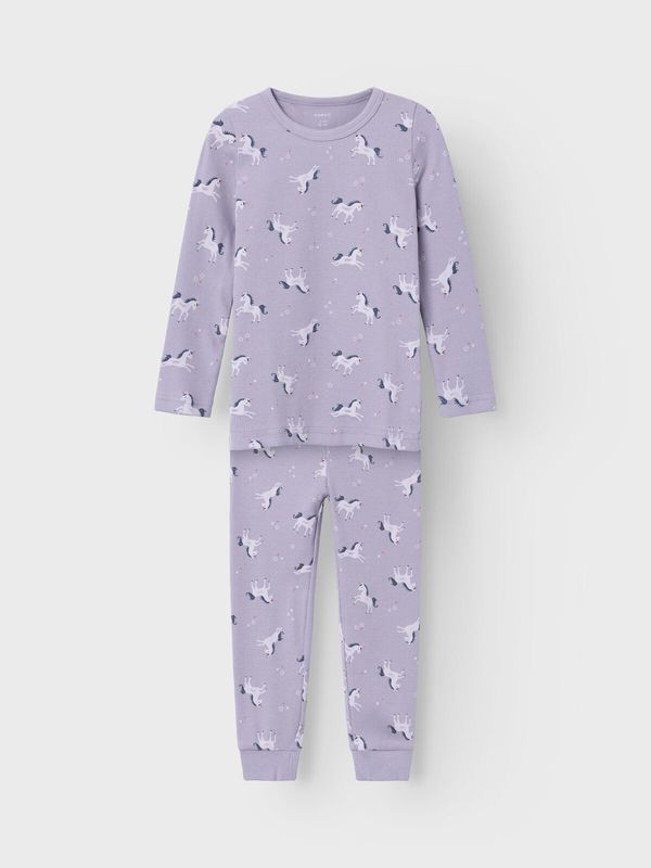 NMFNIGHTSET LAVENDER UNICORN RIB NOOS