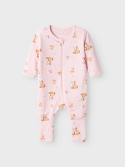 NBFNIGHTSUIT 2P ZIP FF ROSE DEER 