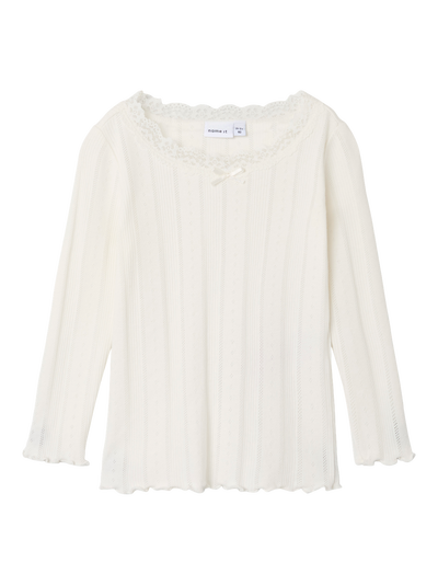 NMFFREDA LS SLIM TOP SNOW WHITE - Name It