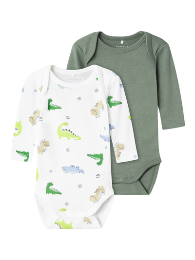 NBMBODY 2P LS WILD LIME DINO  Laurel Wreath - Name It