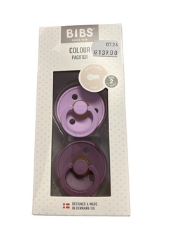 Bibs Smokk  Colour  2Pk Violet Sky/Mauve Natural  Rubber Round Size 2 Violet Sky/Mauve - Bibs
