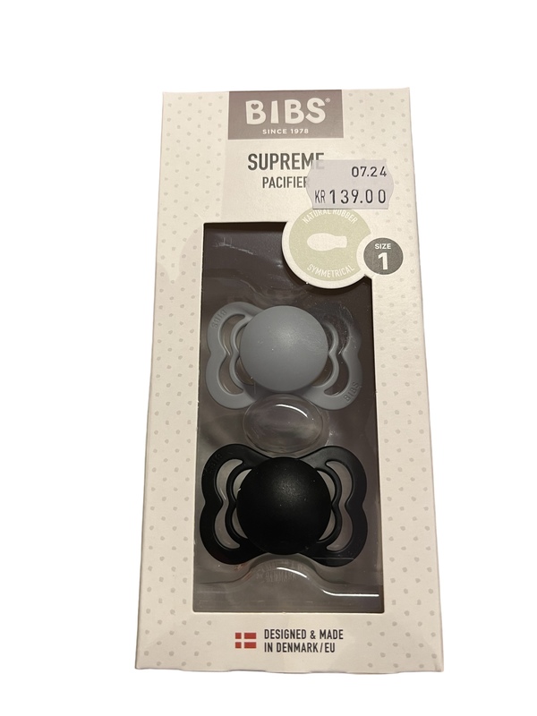 Bibs Smokk Supreme 2Pk  Cloud/Black Natural Rubber Symmetrical Size 1