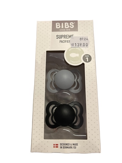 Bibs Smokk Supreme 2Pk  Cloud/Black Natural Rubber Symmetrical Size 1 Cloud/Black - Bibs