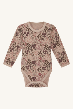Hust&Claire body med blomsterprint, bambus ull 3750 Rose Cloud - Hust & Claire