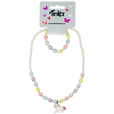  HALSKJEDE/ARMBÅND PERLER M/UNICORN TINKA BEAUTY  UNICORN - Tinka