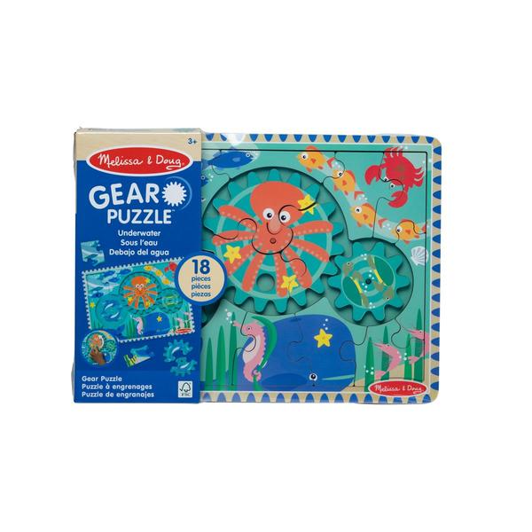 Wooden Gear Puzzle Underwater