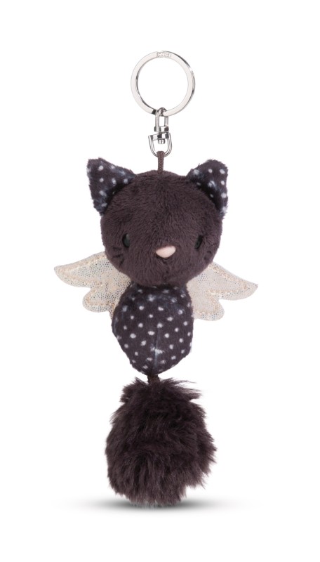 Keyholder Guardian Angel Cats black & white polka dot NICI GREEN nøkkelring