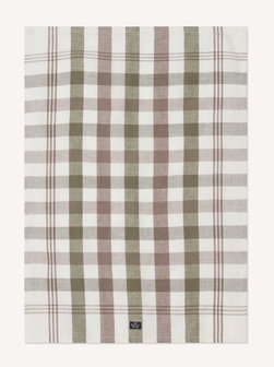 Rutet kjøkkenhåndkle i linblanding