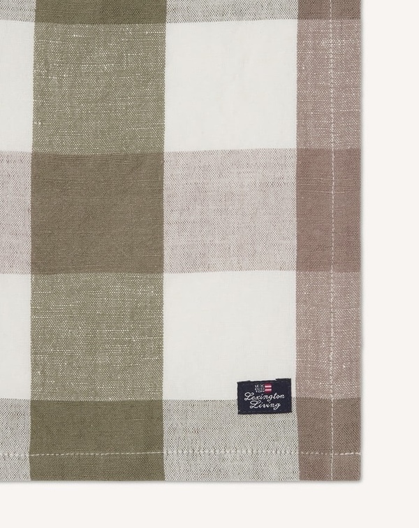 Rutet serviett i linblanding