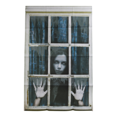 FAKE WINDOW DECORATION WOMAN 120 X 80 CM woman - Halloween