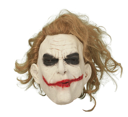 LATEXMASK JOKER MED HÅR joker - Halloween