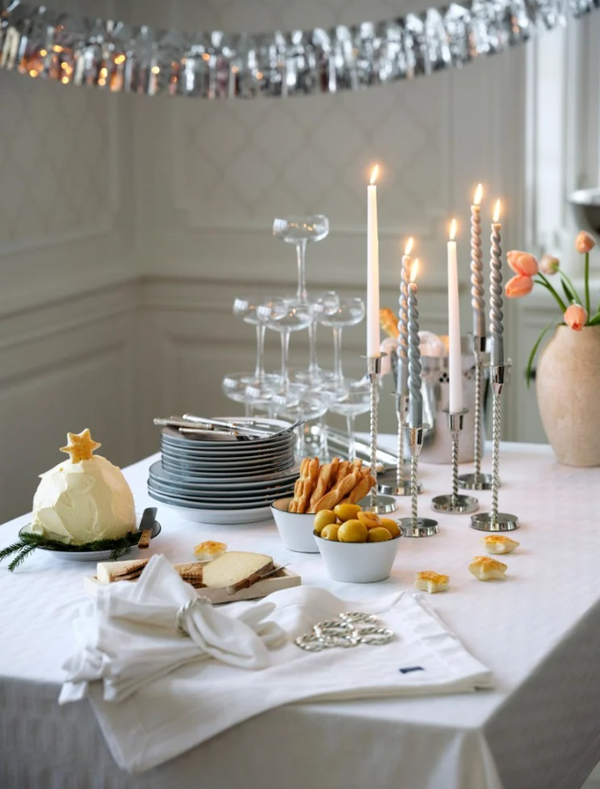 Hvit Jacquardduk 180x180cm