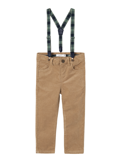 NMMRYAN SLIM CORD PANT W BRA 9666-YY R Weathered teak - Name It