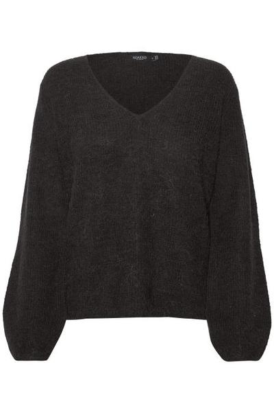 TUESDAY V-NECK JUMPER LS Sort  - Soaked in Luxury