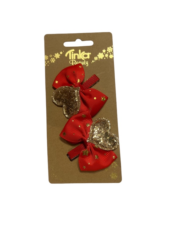 HÅRCLIPS SLØYFE M/HJERTE TINKA BEAUTY JUL