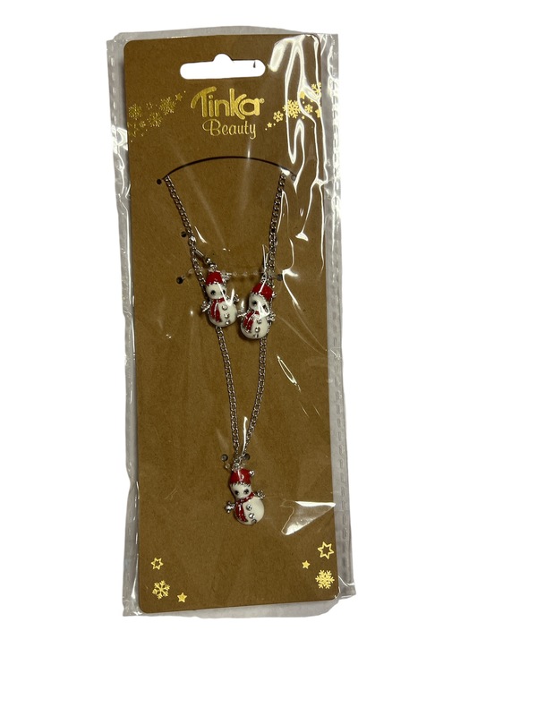 HALSKJEDE/ØRERINGER SNØMANN TINKA BEAUTY JUL