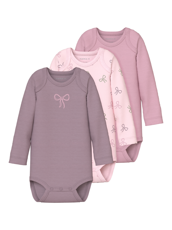 NBFBODY 3P LS BARELY PINK BOW 