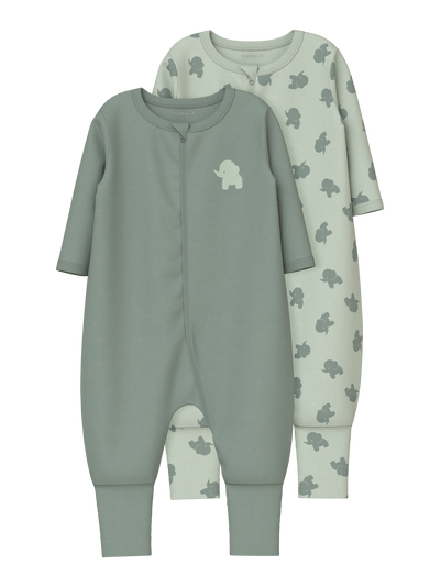 NBMNIGHTSUIT 2P ZIP FF SEA ELEPHANT  Sea Foam - Name It