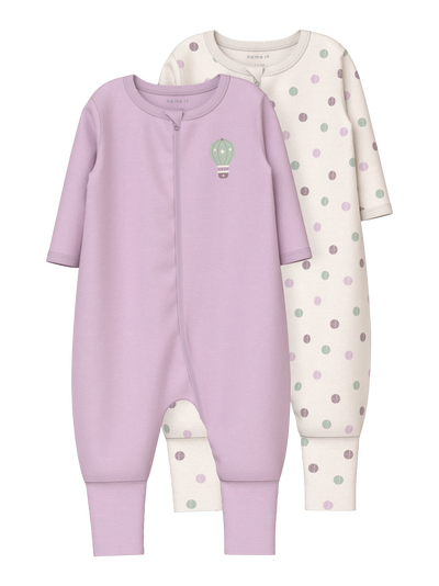 NBFNIGHTSUIT 2P ZIP FF JET DOT  Jet Stream - Name It