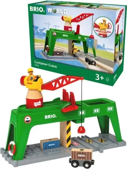 BRIO World Container kran 33996 - tilbehør til togbane - roterbar kran med magnetisk krok