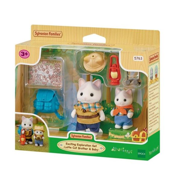 Sylvanian Families Latte Cat Bror & Baby Utforskingssett