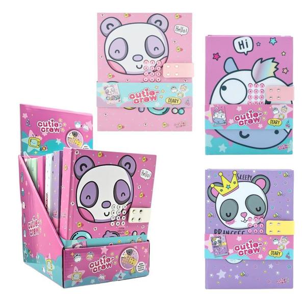 DAGBOK MED KODELÅS A5- 48 ARK 3ASS CUTIE CREW