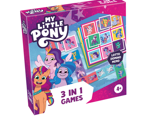 My Little Pony 3-i-1 spill - Lotto, memo og domino