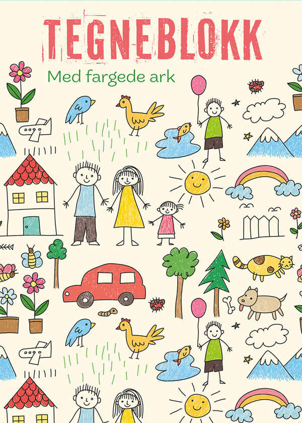 Tegneblokk a4 farget papir