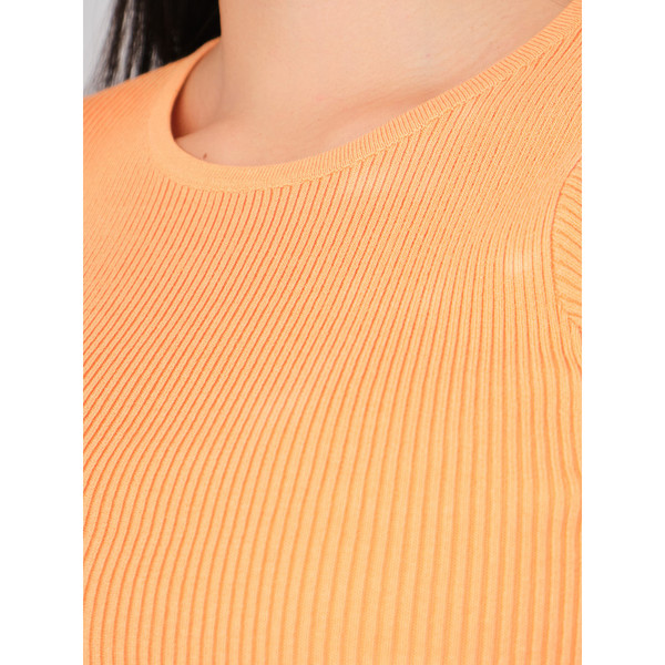 Rib knit short sleeve top